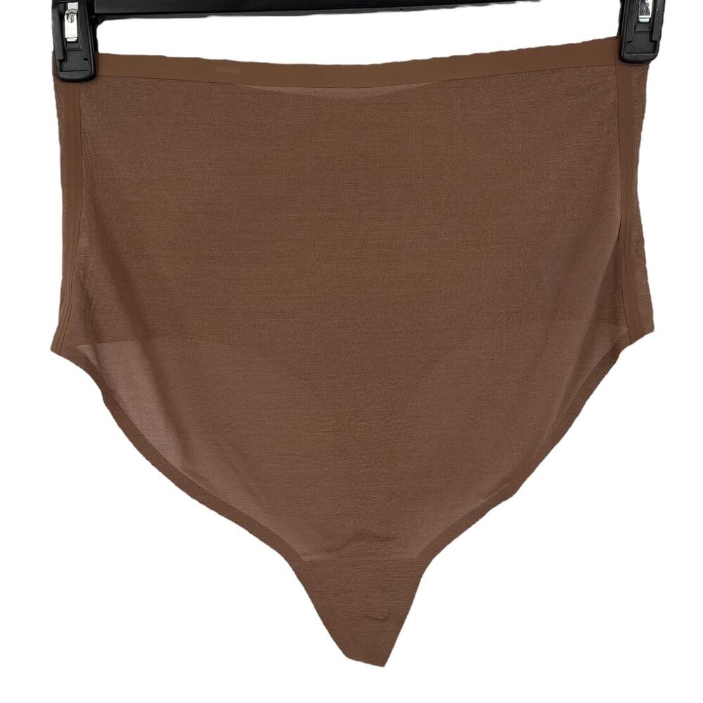 Skims Thong sheer sculpt high waisted shapewear brown size 3X